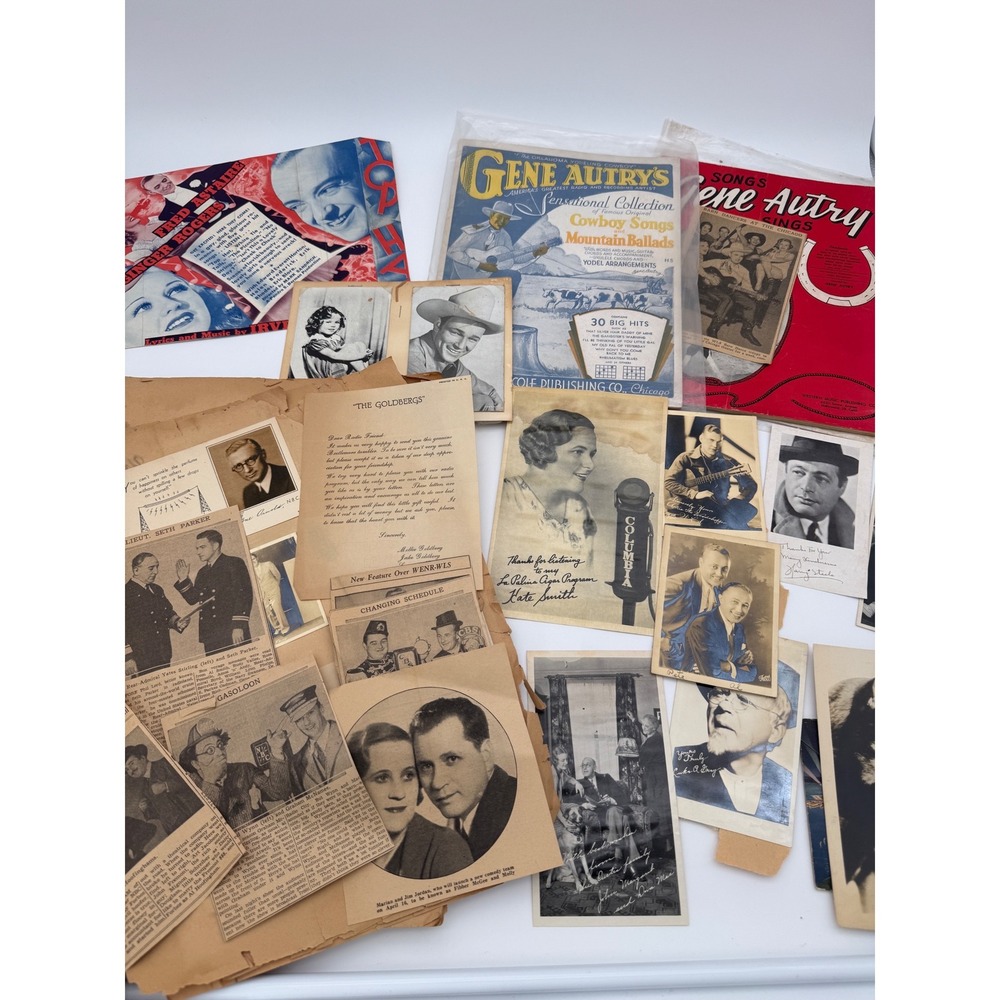 1930s Chicago Radio Scrapbook WMAQ WLS NBC Gene Autry Kate Smith Ephemera